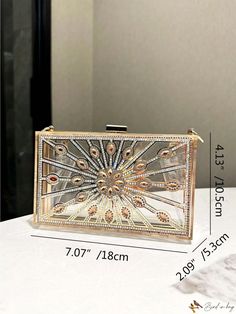 Bird in Bag - Elegant Transparent Clutch Bag with Rhinestones and Crossbody Chain Transparent Clutch, Rhinestone Clutch, Bag Elegant, Writing Numbers, First Contact, Chain Bag, Box Bag, Bird In Bag, Mini Fashion