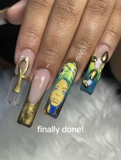 Themed Nails, Hippie Nails, Erykah Badu, Dope Nail Designs, Really Cute Nails, Bling Acrylic Nails