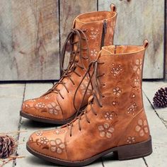 Category:Boots; Upper Materials:PU; Embellishment:Embroidery; Season:Winter,Fall; Heel Type:Chunky Heel,Low Heel; Gender:Women's; Toe Shape:Round Toe; Type:Booties Ankle Boots; Style:Elegant,Casual,Vintage; Heel Height(inch):1-2; Outsole Materials:Rubber; Occasion:Outdoor,Daily; Closure Type:Loafer; Pattern:Floral; Listing Date:08/15/2023; Production mode:External procurement; 2023 Trends:Booties Ankle Boots,Combat Boots; Foot Length:; Foot Width:; SizeChart1_ID:2:184043; Size chart date source: Fall Heel, Thrift Ideas, Embellishment Embroidery, Cheap Ankle Boots, Boots Combat, Tassel Shoes, Slouchy Boots, Booties Ankle Boots, 2023 Trends