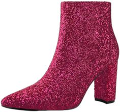 High Heel Sequined Winter Boots, Sequin Boots For Fall Night Out, Fall Party Boots With Sequins, Sequin Boots For Night Out In Fall, Winter Glitter Ankle Boots, Trendy Glitter Boots For Fall, Glitter Ankle Boots For Winter, Trendy Fall Boots With Glitter, Pink Glitter Boots For Fall