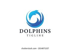 dolphin logo design on white background