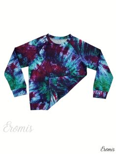 Eromis - Womens Casual Tie-Dye Long Sleeve Raglan Shoulder Crew Neck Sweatshirt: Fashionable and Comfortable Apparel Tie-dye Top For Loungewear In Fall, Tie Dye Top For Loungewear In Fall, Fall Tie Dye Top For Loungewear, Tie-dye Stretch Long Sleeve Tops, Tie Dye Stretch Long Sleeve Tops, Stretch Tie Dye Long Sleeve Tops, Long Sleeve Tie Dye Stretch Tops, Fall Care, Casual Tie