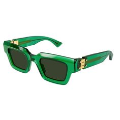 Sunglasses from Bottega Veneta Eyewear Composition: Acetate | Bottega Veneta Eyewear Square Frame Sunglasses Sunglasses in Green | SS24 Bottega Veneta Logo, Green Sunglasses, New Bottega, Rectangular Sunglasses, Rectangle Sunglasses, Sneaker Wedge, Square Frame, After Dark, Sunglass Frames