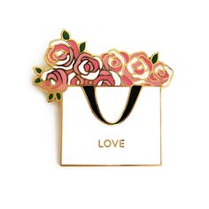 love pink floral enamel pin Love Pink Wallpaper, Jewelry Girl, Hawaiian Jewelry, Floral Bags, Flower Bag, Cute Keychain, Hard Enamel Pin, Enamel Earrings, Enamel Jewelry