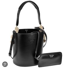 Prada 2 Way Rope Bucket Bag, Authentic, Dustbag/Cards/Paper Bags, Calf Leather, Like New: L 24cm, W 18cm, H 23cm, Strap Drop 24cm, Removeable Crossbody Strap Prada Bucket Bag, Bags Prada, Prada Bags, Paper Bags, 2 Way, Prada Bag, Crossbody Strap, Calf Leather, Bucket Bag