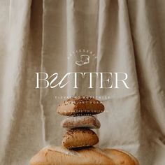 bread stacked on top of each other in front of a white background with the words boston written above it