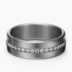 a wedding band with diamonds on it