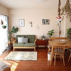 the living room is clean and ready for us to use as a dining room area