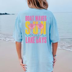 Hey there, sunshine! Are you ready to soak up the good vibes and enjoy some lakeside fun? The "Sun Rays Lake Days Pink Back Design" Comfort Color Tee is the perfect blend of relaxation and style, now with a cool back design! Crafted from premium Comfort Color fabric, this tee feels as soft and comforting as a gentle breeze off the water. The vibrant "Sun Rays Lake Days Pink Back Design" back design adds an extra touch of flair. Whether you're lounging on the dock with a cold drink or cruising the lake on a boat, our tee is your go-to choice for casual comfort and effortless cool. Its relaxed fit ensures you stay comfortable and carefree, no matter where your lakeside adventures take you. From sunrise yoga sessions by the water to sunset bonfires on the beach, this tee is as versatile as it Pink Graphic Tee For The Beach, Pink Crew Neck T-shirt For Beach, Short Sleeve T-shirt For Beach Season Day Out, Pink Beachy T-shirt For Beach Season, Pink Relaxed Fit T-shirt For Beach, Sunrise Yoga, Sun Rays, Yoga Session, Comfort Color