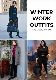 Chicago Winter Work Outfits, Winter 2023 Office Fashion Trends Women, Chic Winter Work Outfits Women, Banker Outfits Women Winter, London Work Outfit Winter, Winter Work Attire Office Wear, Winter Business Casual Outfits For Women Over 40, Classic Work Outfits Women Winter, Winter Outfit Ideas For Work