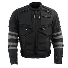 Xelement CF5050 Men's 'Morph' Black and Grey Tri-Tex Armored Jacket with Removable SleevesOutside Features Made of 100% Tri-Tex Fabric 600 Denier High Performance Breathable Waterproof Laminated Fabric Front Zipper Closure Tape Seal: Front Zipper Closure (Zipper Hides a Waterproof Barrier to Keep Wind and Water Out Collarless Design with Strap Closure Removable Zippered Arm Sleeves to Convert to a Shirt Style Jacket Covered with Additional Non-Removable Padding for Extra Protection Adjustable Ve Black Tactical Winter Outerwear, Tactical Black Winter Outerwear, Black Techwear Biker Jacket For Outdoor, Functional Black Biker Jacket For Outdoor, Black Tactical Long Sleeve Outerwear, Tactical Black Long Sleeve Outerwear, Black Long Sleeve Tactical Outerwear, Moto Biker Jacket With Pockets For Outdoor, Black Biker Jacket With Multiple Pockets