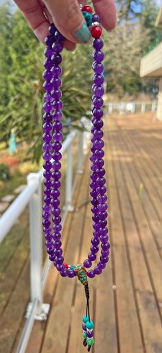 An amethyst prayer bead would be a beautiful and spiritually significant tool for meditation and prayer. Amethyst is a violet variety of quartz crystal known for its calming and purifying properties. It is believed to aid in meditation, enhance spiritual awareness, and promote inner peace and healing. Amethyst prayer beads, also known as mala, are used in various spiritual practices to count repetitions of mantras or prayers. the soothing energy of amethyst can help the practitioner to focus the Spiritual Amethyst Round Beads Crystals, Spiritual Lavender Crystal Necklace With Gemstone Beads, Spiritual Amethyst Crystal Necklace With Gemstone Beads, Amethyst Gemstone Beads Necklace For Meditation, Spiritual Amethyst Crystals With Natural Stones, Amethyst Gemstone Crystals With Round Beads, Purple Spiritual Crystals For Jewelry Making, Healing Amethyst Gemstone Beads Crystals, Amethyst Crystal Necklace With Round Beads