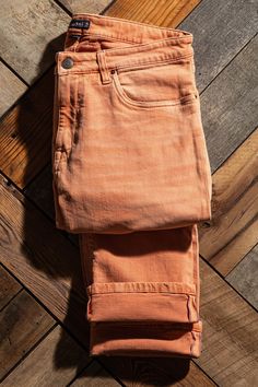 Tucson Selvedge Denim In Arancio - AXEL'S Tucson Style, Dyed Denim, Mac Jeans, Knit Outerwear, Italian Craftsmanship, Mens Vests, Best Of Both Worlds, Selvedge Denim, Sport Dress