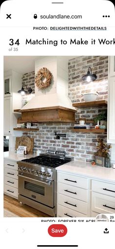 a kitchen with white cabinets and an oven on the counter top is featured in this post