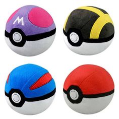 four different types of pokemon balls on a white background