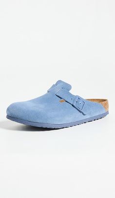 Find BIRKENSTOCK Boston Soft Footbed Clogs on Editorialist. Cowhide,Lining: Unlined,Suede finish,Molded suede footbed,Regular fit,Adjustable buckle strap,Rubber sole,Made in Germany,This item cannot be gift-boxed Birkenstock Boston Soft Footbed, Elemental Blue, Boston Soft Footbed, Birkenstock Boston, Birkenstock, Clogs, Rubber Sole, Boston, Germany