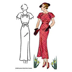 1930s Button Dress is a classic design - #3007 – Decades of Style Pattern Company 1930 Work Dress, 40s Sewing Patterns, 1930 Summer Dress, 1930 Glamour, 1930s Skirt, 1930s Clothes, 1930 Style, Fashion Notebook, 1930 Dress