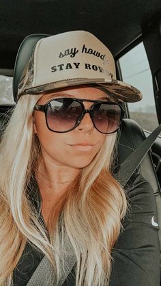 Make any night out or any errand-run a party with this fun Say Howdy, Stay Rowdy Hat! Crafted from 100% nylon mesh, it's perfect for bachelorettes, girls night out, or just a little sassy flair any time you're out and about. Get ready to let the good times roll! (And drink responsibly!) ***CAMO IS BACKORDERED!!!! WILL SHIP WITHIN 7-10 BUSINESS DAYS!!!*** Nashville Style Trucker Hat | Bachelorette Girls Weekend Hat | Cowgirl Style | Trucker Hat Outfits With Trucker Hats, Cheetah Dress Outfit, Howdy Hat, Trucker Hat Ideas, Trucker Hat Outfit, Ashley White, Drink Responsibly, Nashville Style, Fringe Crossbody Bag