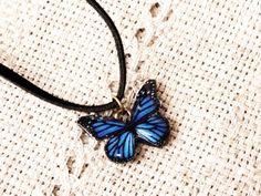 Blue butterfly necklace, Blue butterfly, Necklace, Blue necklace, Blue pendant, Wing necklace, Insec Blue Butterfly Necklace For Gifts, Blue Butterfly Necklace For Gift, Blue Jewelry With Butterfly Charm For Jewelry Making, Blue Butterfly Jewelry With Butterfly Print, Blue Butterfly Print Jewelry For Gifts, Blue Butterfly Print Jewelry As A Gift, Blue Jewelry With Butterfly Print For Gift, Handmade Blue Butterfly Necklace, Blue Butterfly Necklace