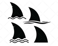 three sailboats sailing in the ocean with waves on their backs, one is black and white