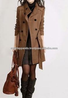 Mode Tips, Wool Coat Women, Blazer Outfit, Long Sleeve Outerwear, Plus Size Coats, Winter Stil, Woolen Coat, Solid Clothes, 가을 패션