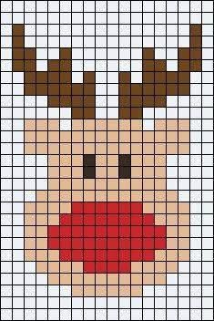 a cross stitch pattern with a reindeer's face