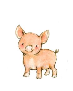 a drawing of a pig on a white background