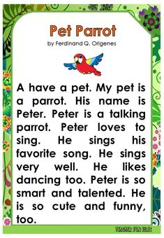 a pet parrot poem with an animal theme