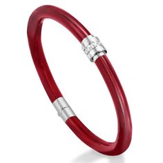 Intensely red with just a dash of sparkling diamonds, this enameled Soho bangle will make a brilliant addition to your jewelry collection.- STERLING SILVER.- RED ENAMEL.- DIAMOND WEIGHT: 0.08 CTW.- DIAMOND QUALITY: GH (NEAR COLORLESS) SI1 (SLIGHTLY INCLUDED).- HINGE. - MEASURES 7" IN LENGTH- Can be ordered in various sizes. Luxury Red Bangle, Luxury Red Bracelets With Diamond Accents, Luxury Red Bangle As Gift, Luxury Red Bangle As A Gift, Diamond Bangle, Sparkle Diamonds, Silver Bracelets, Bangle Bracelet, Soho