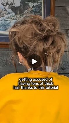 89K views · 3.9K reactions | My hair is FINE and thin in spots actually yet every time I share this tutorial for fine or thin hair there's 20 comments saying my hair is thick 😂 trust me, I WISH 👏🏼 this technique just works!! Tips: curls or day old curls look fuller than straight hair, dry shampoo for texture, bobby pins the top or pieces that fall out of needed (I like the messy look so I usually leave them out), tug + pull until it looks how YOU like, place claw clip low (not covering the buns) since it's an illusion not actually holding the hair. 🥰🤗 Lmk if you try this one! 
•
•
•
•
•
•
#finehairstyles #thinhairtutorial #mediumlengthhairstyles #easyhairstyles #hairstyleoftheday #beginnerhairstyles #hairidea #hairideasforwomen #hairtutorialforbeginners #clawcliphairstyle #finehairhac