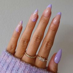 Lilac Nails, Purple Acrylic Nails, Smink Inspiration, Cute Acrylic Nail Designs, Summer Acrylic Nails, Prom Nails, Short Acrylic Nails, Nail Arts, Purple Nails