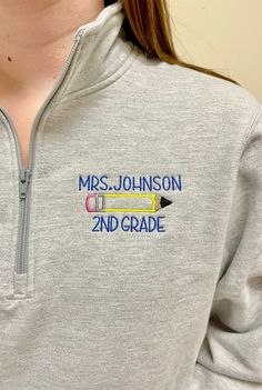 "This cute school design is perfect to celebrate any teach or school administrator and makes a perfect staple for your own wardrobe.  All of our items are made on high quality products, not lower end pieces. We offer the design shown in the main listing photo on unisex quarter zip sweatshirts and four different types of full-zip jackets available in ladies cut and unisex sizing.  See below for comments on sizing.  To order:  - Choose your shirt style and size from the drop down menus - Leave the School Staff Shirts, Para Educator, Staff Shirts, Cute Teacher Outfits, Teaching Outfits, Teacher Sweatshirt, Teacher Design, School Staff, Teacher Outfit