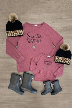 Mom & Me - "Sweater Weather" Plum Pullover | Sparkle In Pink Mommy Daughter Outfits, Sparkle In Pink, Children Top, Plum Color, Mommy And Me Outfits, Mom Kid, Pink Outfits, Summer Baby, Sleeve Designs