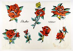 an image of roses on a sheet of paper