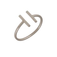 Silver bar ring Parallel Bar, Bar Ring, Open Bar, Ring Simple, Ring Minimalist, Geometric Jewelry, Ring Sterling Silver, Ring Silver, Elegant Gift