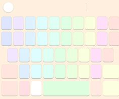 a computer keyboard is shown with pastel colors on the back side and bottom half