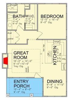 the floor plan for a two bedroom, one bathroom apartment with an attached laundry room