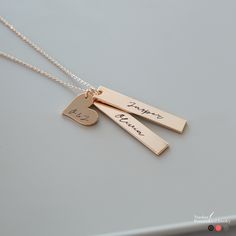 Elegant Personalized Heart Chain Necklace, Personalized Pendant Chain Necklace For Anniversary, Personalized Chain Necklace For Mother's Day, Elegant Personalized Heart Pendant Chain Necklace, Rose Gold Heart Pendant Necklace With Charms, Dainty Personalized Square Pendant Necklaces, Dainty Personalized Square Pendant Necklace, Minimalist Personalized Square Pendant Necklace, 16 Inch Pendant Necklace For Gift