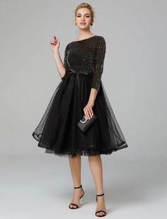 A-Line Cocktail Dresses Sparkle & Shine Dress Formal Tea Length 3/4 Length Sleeve Jewel Neck Fall Wedding Guest Tulle with Sequin Strappy

If you like, you can save and click to enter the purchase page. Shipping worldwide and Free Shipping. 10% OFF OVER $90+ Mother Of The Bride 3/4 Sleeve Dress For Banquets, Long Sleeve Tulle Dress For Cocktail, Fitted Evening Dress With 3/4 Sleeves, Black 3/4 Sleeve Wedding Dress, Black 3/4 Sleeve Dress For Wedding, Mother Of The Bride Half Sleeve Dresses For Spring, Evening Long Sleeve Tulle Dresses, Elegant Cocktail Evening Dress With 3/4 Sleeves, Evening Tulle Dress With Long Sleeves