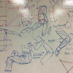 a whiteboard with drawings on it showing how to draw people's legs and feet