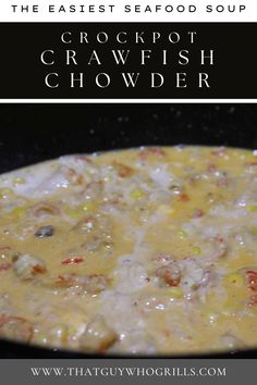 the crockpot crabfish chowder is ready to be cooked in the slow cooker