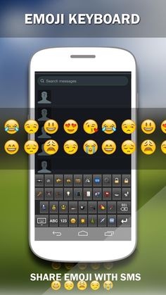 the emoj keyboard has many different emojs on it, including smiley faces