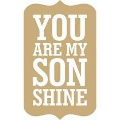 the words you are my son shine written in white on a beige and brown background