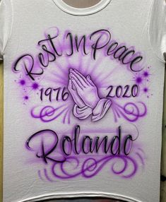 a t - shirt with the words rest in peace and 2020 roland written on it