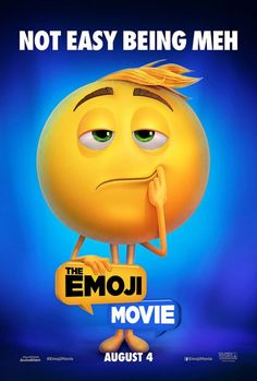 the emoj movie poster with an emoj frowning