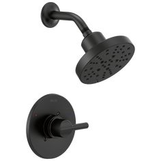 thermostaer with shower head and handset in matte black by delta