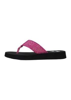 Comfy and fun, these sparkly sandals from Jellypop are perfect for all-day wear. | Jellypop Ruthie Flip Flop Thong Sandals, Fuchsia, 10M Pink Glitter Sandals For Summer, Pink Glitter Sandals For Spring, Adjustable Pink Fun Sandals, Summer Adjustable Glitter Sandals, Adjustable Glitter Sandals For Summer, Sparkly Sandals, Thong Sandals, Flip Flop, Flip Flops