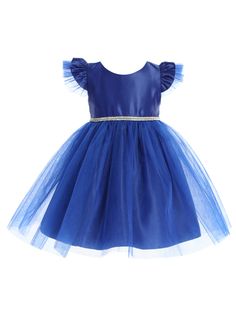 SKB910_royalblue.jpg?0 Tulle Dress With Flutter Sleeves For Dress-up, Elegant Blue Holiday Princess Dress, Elegant Blue Princess Dress With Bow, Blue Princess Dress For Pageant Holiday, Blue Princess Tutu Dress With Bow, Princess Style Blue Tutu Dress With Bow, Blue Princess Dress With Bow For Dress-up, Blue Tutu Dress For Holiday Parties, Royal Blue Princess Dress For Dress-up