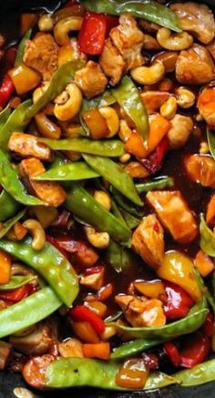 stir fry with chicken, green beans and cashews