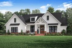 this is an artist's rendering of the farmhouse style house plans for small homes